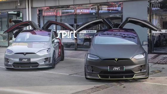 Tesla Model X Carbon Fiber Body Kit Model X Carbon Fiber voorlip diffuser Spoiler motorkap wiel boog breed lichaam kit