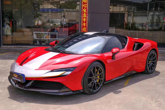 Voor Ferrari SF90 Dry Carbon Fiber Body Kit SF90 OEM Style Carbon Fiber Front Lip Diffuser Spoiler Side Skirt