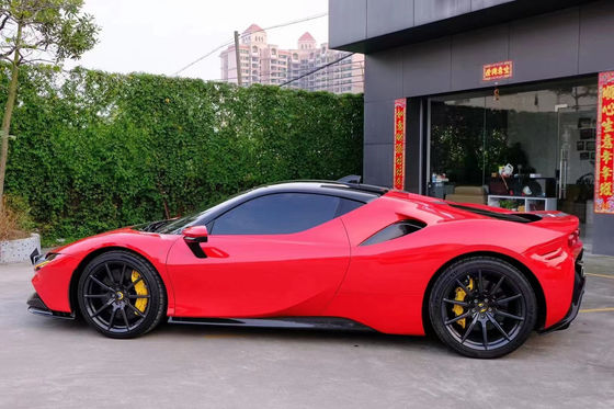 Voor Ferrari SF90 Dry Carbon Fiber Body Kit SF90 OEM Style Carbon Fiber Front Lip Diffuser Spoiler Side Skirt
