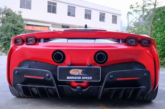 Voor Ferrari SF90 Dry Carbon Fiber Body Kit SF90 OEM Style Carbon Fiber Front Lip Diffuser Spoiler Side Skirt