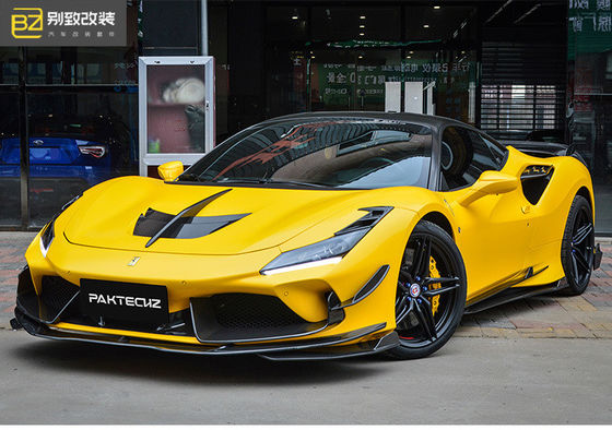 Paktechz Style Carbon Fiber Kit voor Ferrari F8 Carbon Fiber Body Kit Voorkop Schaaf Achter Diffuser Spoiler