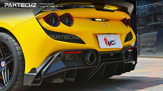 Paktechz Style Carbon Fiber Kit voor Ferrari F8 Carbon Fiber Body Kit Voorkop Schaaf Achter Diffuser Spoiler