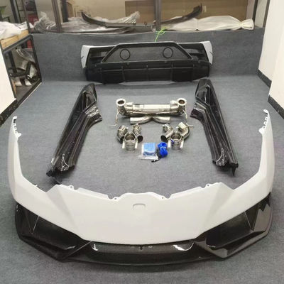 Witte EVO-stijl Carbon Fiber Body Kit vervang voor- en achterbumper Evo Widebody Kit