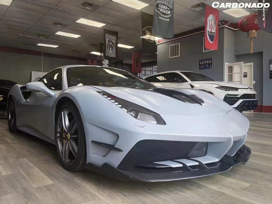 Voor Ferrari 488 Carbon Fiber Body Kit 488 Upgraded Misha Style Voor- en achterbumper Spoiler Hood Carbon Fiber Body Kit