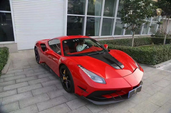 Voor Ferrari 488 Carbon Fiber Body Kit 488 Upgraded Misha Style Voor- en achterbumper Spoiler Hood Carbon Fiber Body Kit