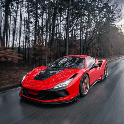 Voor Ferrari F8 Carbon Fiber Body Kit F8 Upgraded KEYVANY Style Front Shovel Diffuser Spoiler Body Kit