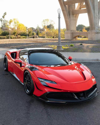 Voor Ferrari SF90 Carbon Fiber Body Kit SF90 Upgrade RYFT Style Jump Down Front Lip Diffuser Spoiler Body Kit
