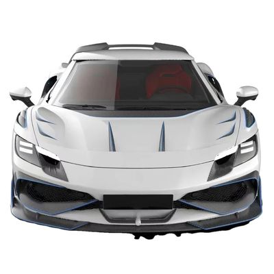296GTB Ferrari Kit Car Body 2021 Droog Carbon Fiber Front Lip Car Front Bumper Diffuser