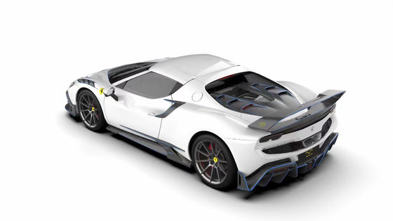 296GTB Ferrari Kit Car Body 2021 Droog Carbon Fiber Front Lip Car Front Bumper Diffuser