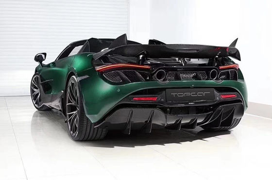 Carbon Fiber Carbon Fiber Body Kit voor McLaren 720S 720 Upgraded TOPCAR Style Voorkop Schaaf Achter Diffuser Spoiler Cover