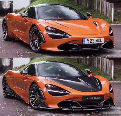 Carbon Fiber Carbon Fiber Body Kit voor McLaren 720S 720 Upgraded TOPCAR Style Voorkop Schaaf Achter Diffuser Spoiler Cover