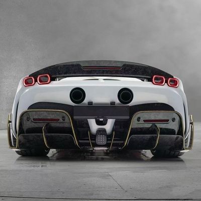 SF90 Ferrari Body Kit MSY Style Carbon Fiber Achterste Bumper Lip Spoiler Zijdekleding