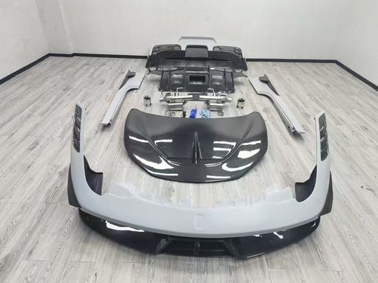 Ferrari 458 Body Kit SP Style Carbon Fiber Voor- en achterbumper Spoiler Hood 2010-2014