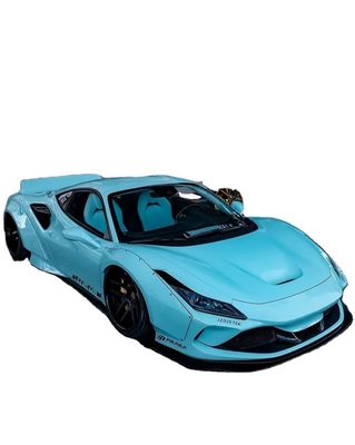 F8 Ferrari Auto Body Kit LB Style Blauwe koolstofvezelspoiler Lip Wide Body Kit Wielboog