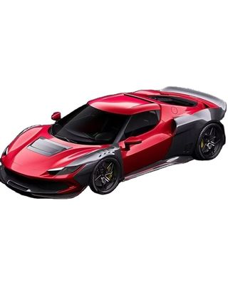 Rode Ferrari 296 Auto Body Kit ZE Style Diffuser Carbon Fiber Front Lip Spoiler