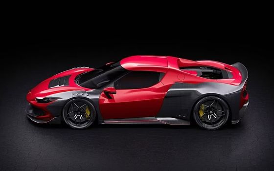Rode Ferrari 296 Auto Body Kit ZE Style Diffuser Carbon Fiber Front Lip Spoiler