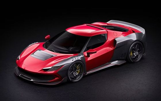 Rode Ferrari 296 Auto Body Kit ZE Style Diffuser Carbon Fiber Front Lip Spoiler
