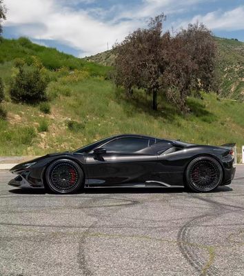 SF90 Ferrari Carbon Fiber Body Kit 1016 Style Voorlip Luchtinlaat Zwart Spoiler Fender