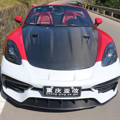 Hoogwaardige hoes van koolstofvezel voor Porsche 718 Boxster Hoes van de motor van koolstofvezel 718 Upgrade GT4