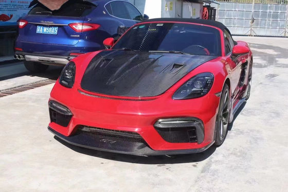 Hoogwaardige hoes van koolstofvezel voor Porsche 718 Boxster Hoes van de motor van koolstofvezel 718 Upgrade GT4