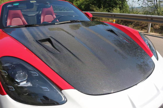 Hoogwaardige hoes van koolstofvezel voor Porsche 718 Boxster Hoes van de motor van koolstofvezel 718 Upgrade GT4