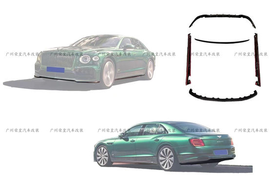 Flying Spur Bentley Body Kit W12 Stijl Carbon Fiber Lip Kit 2019 Diffuser Spoiler Zijdekleding