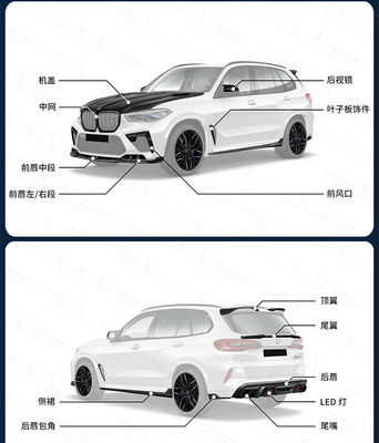 Autoonderdelen voor BMW X5M F95 Carbon Fiber Body Kit X5M F95 Upgraded LD-stijl Front Spade Diffuser Spoiler Body Kit