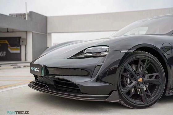 Droog koolstofvezel koolstofvezel body kit voor Porsche Taycan Taycan Upgrade PAKTECHZ Style Front Shovel Diffuser Spoiler body kit