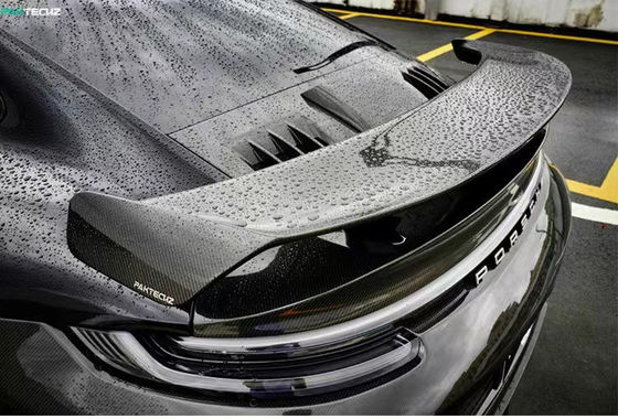 Voor Porsche 992 Turbo Carbon Fiber Spoiler 992 Turbo Upgrade Paktechz Style Carbon Fiber Tail Cover Spoiler