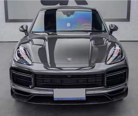 Voor Porsche Cayenne Carbon Fiber Wide Body Kit Cayenne Upgrades MSY-stijl Carbon Fiber Front Lip Diffuser Spoiler Hood