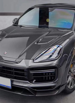 Voor Porsche Cayenne Carbon Fiber Wide Body Kit Cayenne Upgrades MSY-stijl Carbon Fiber Front Lip Diffuser Spoiler Hood