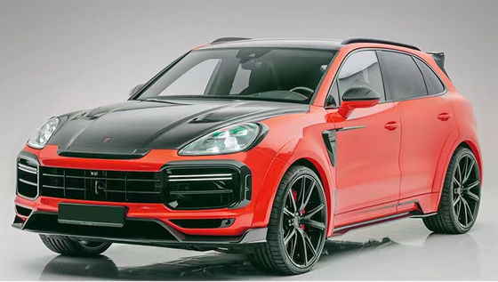 Voor Porsche Cayenne Carbon Fiber Wide Body Kit Cayenne Upgrades MSY-stijl Carbon Fiber Front Lip Diffuser Spoiler Hood