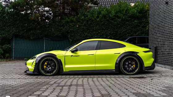 Voor Porsche Taycan Wide-body Kit Taycan Upgrades PD-stijl Carbon Fiber Front Lip Diffuser Spoiler Side Roek Wheel Arch