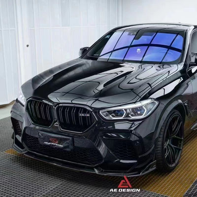 Voor BMW X6M F96 Carbon Fiber Body Kit X6M F96 Upgrades de AE Style Carbon Fiber Front Lip Diffuser Spoiler