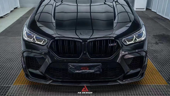 Voor BMW X6M F96 Carbon Fiber Body Kit X6M F96 Upgrades de AE Style Carbon Fiber Front Lip Diffuser Spoiler
