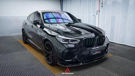 Voor BMW X6M F96 Carbon Fiber Body Kit X6M F96 Upgrades de AE Style Carbon Fiber Front Lip Diffuser Spoiler