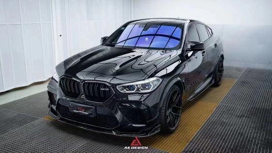 Voor BMW X6M F96 Carbon Fiber Body Kit X6M F96 Upgrades de AE Style Carbon Fiber Front Lip Diffuser Spoiler