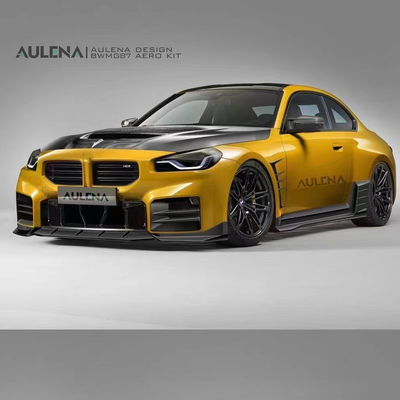 Voor BMW M2 G87 Carbon Fiber Body Kit M2 Upgraded Paktechz Style Carbon Fiber Front Lip Diffuser Spoiler Hood