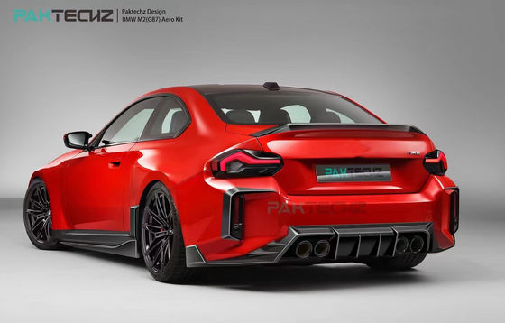 Voor BMW M2 G87 Carbon Fiber Body Kit M2 Upgraded Paktechz Style Carbon Fiber Front Lip Diffuser Spoiler Hood