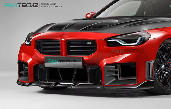Voor BMW M2 G87 Carbon Fiber Body Kit M2 Upgraded Paktechz Style Carbon Fiber Front Lip Diffuser Spoiler Hood