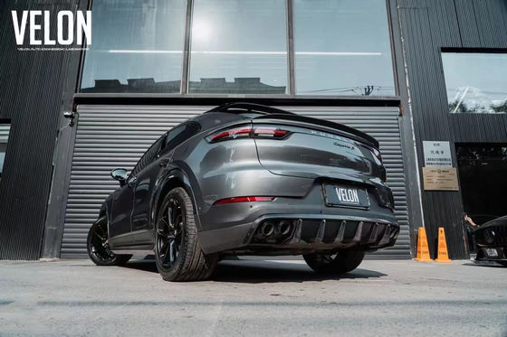 Vervanging 2019 Porsche Cayenne Body Kit Side Skirts Droog Carbon Fiber Diffuser Spoiler