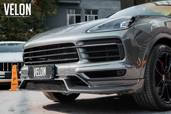 Vervanging 2019 Porsche Cayenne Body Kit Side Skirts Droog Carbon Fiber Diffuser Spoiler