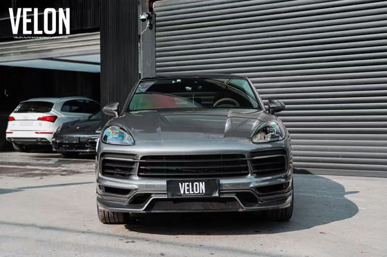 Vervanging 2019 Porsche Cayenne Body Kit Side Skirts Droog Carbon Fiber Diffuser Spoiler