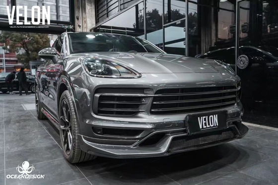 Vervanging 2019 Porsche Cayenne Body Kit Side Skirts Droog Carbon Fiber Diffuser Spoiler