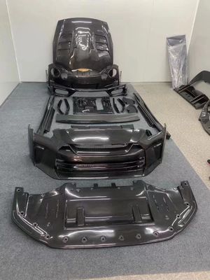 Voor Nissan GTR R35 Carbon Fiber Body Kit GTR Upgraded Top Style Carbon Fiber Voor- en achterbumper Zijdekleding Spoilers