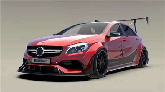 Voor Mercedes AMG A45 Carbon Fiber Body Kit A45 Upgraded Top Style Front Spade Diffuser Spoiler Wide-body Kit