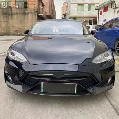 Verkoop Model S Body Kit Carbon Fiber Voor- en achterbumper Zijkantenrokken Spoiler voor Tesla Model S