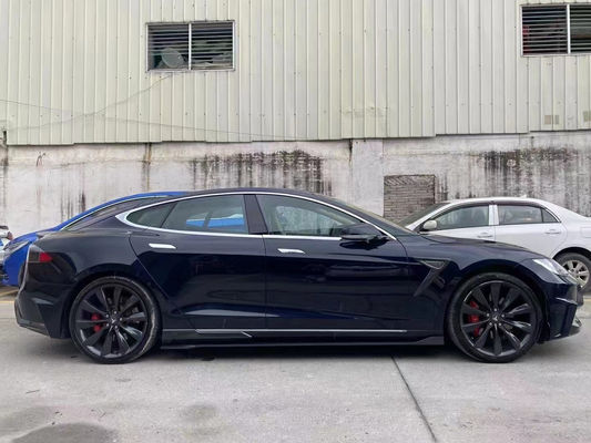 Verkoop Model S Body Kit Carbon Fiber Voor- en achterbumper Zijkantenrokken Spoiler voor Tesla Model S