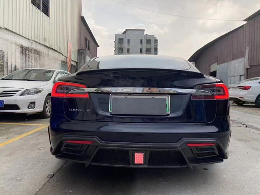 Verkoop Model S Body Kit Carbon Fiber Voor- en achterbumper Zijkantenrokken Spoiler voor Tesla Model S