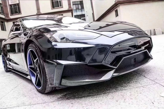 Verkoop Model S Body Kit Carbon Fiber Voor- en achterbumper Zijkantenrokken Spoiler voor Tesla Model S